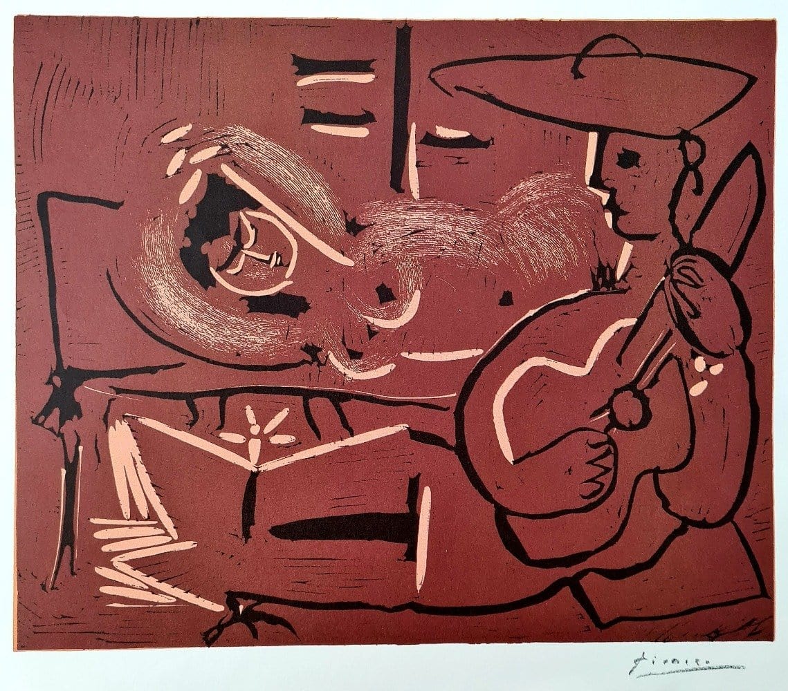 LIEGENDE UND PICADOR MIT GITARRE, 2